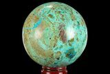 Polished Chrysocolla Sphere - Peru #95665-1
